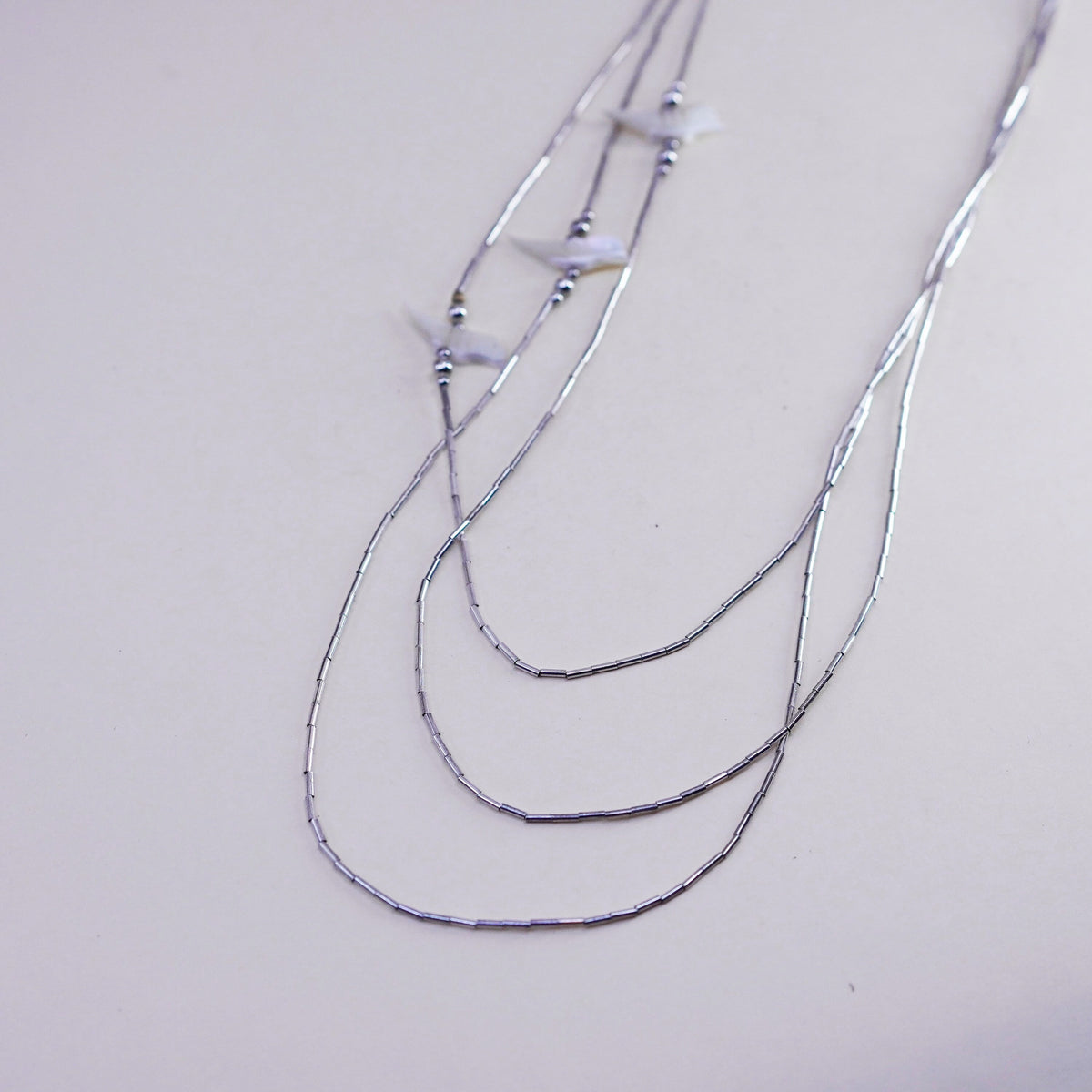 21” Native American Liquid Sterling 925 Silver Bird Charm Fetish necklace chain