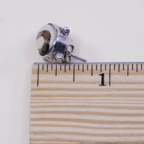 Vintage Sajen Sterling Silver Handmade Earrings, 925 Silver Studs W/ Medallion