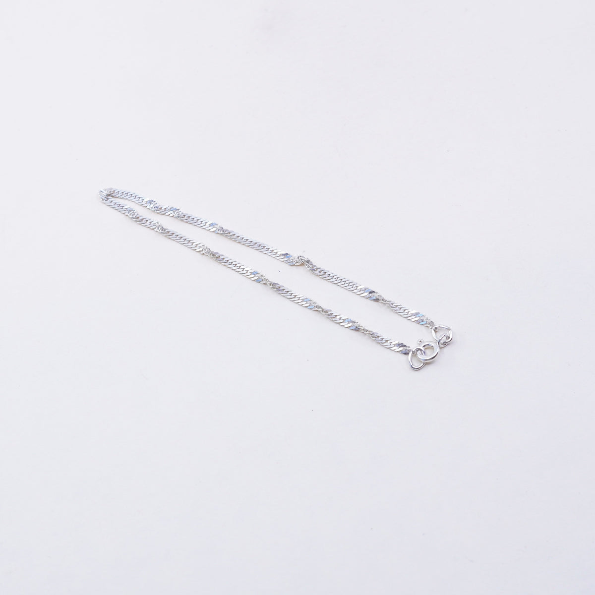 6.75”, 2mm, Vintage sterling silver bracelet, twisted curb link bracelet
