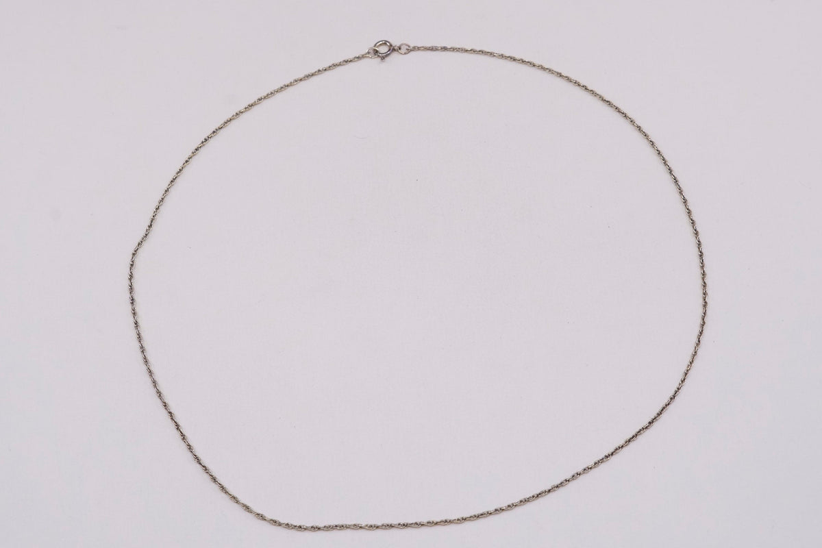 18”, 1mm, vermeil Gold over sterling 925 silver Singapore rope chain, necklace
