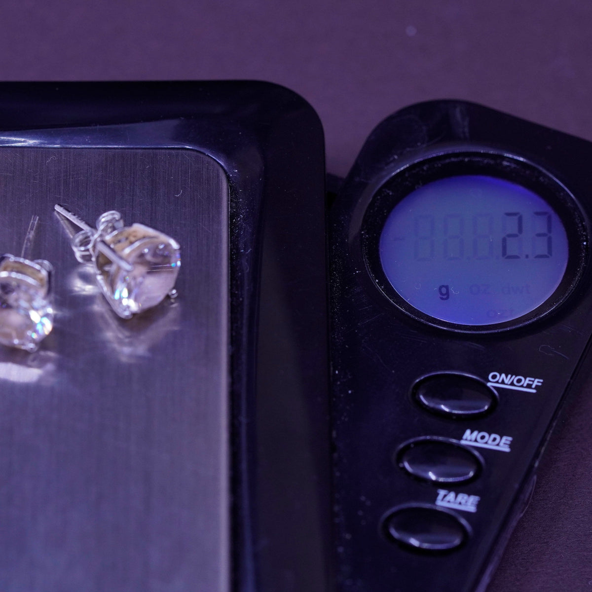 vintage Sterling 925 silver studs, Swarovski earrings
