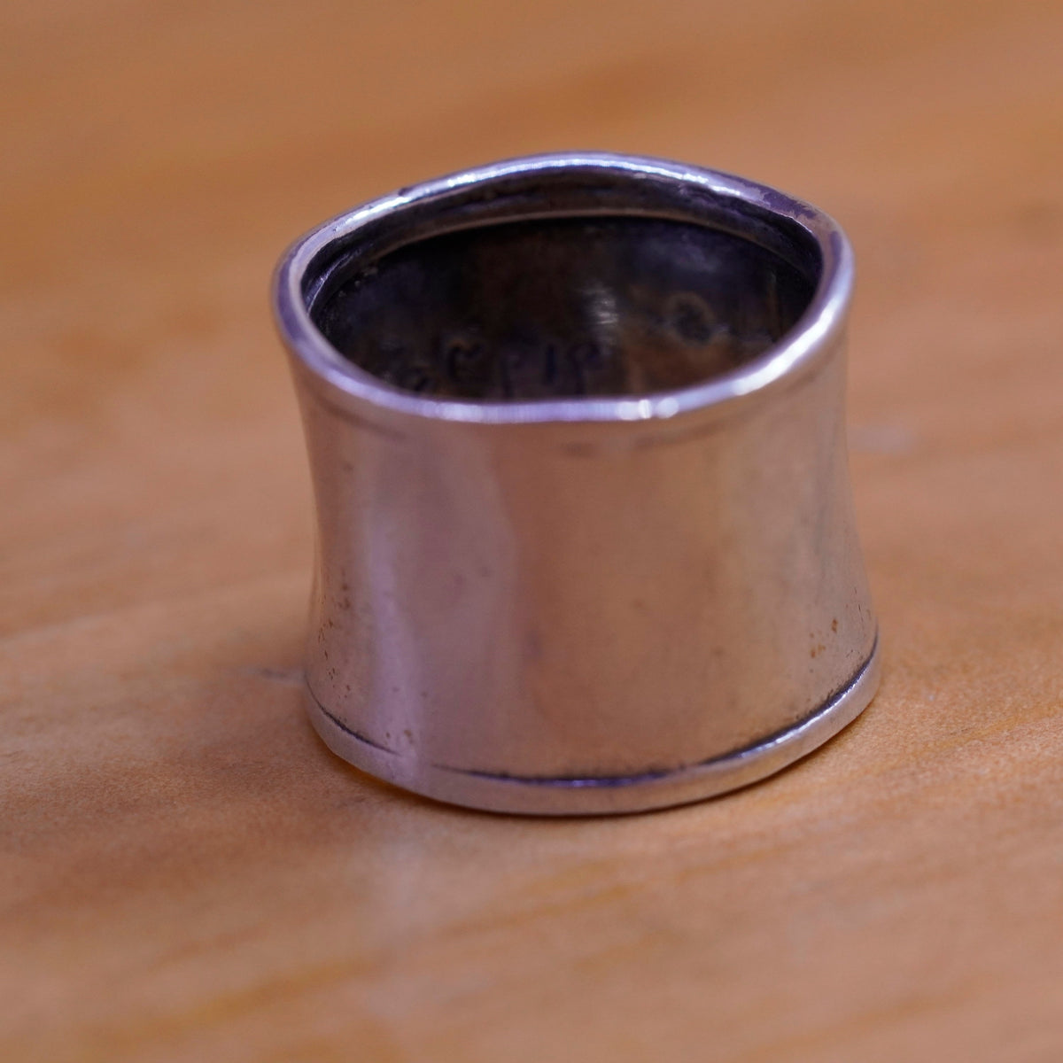 Size 4.5, Israel shablool didae Sterling 925 silver handmade ring, wide band