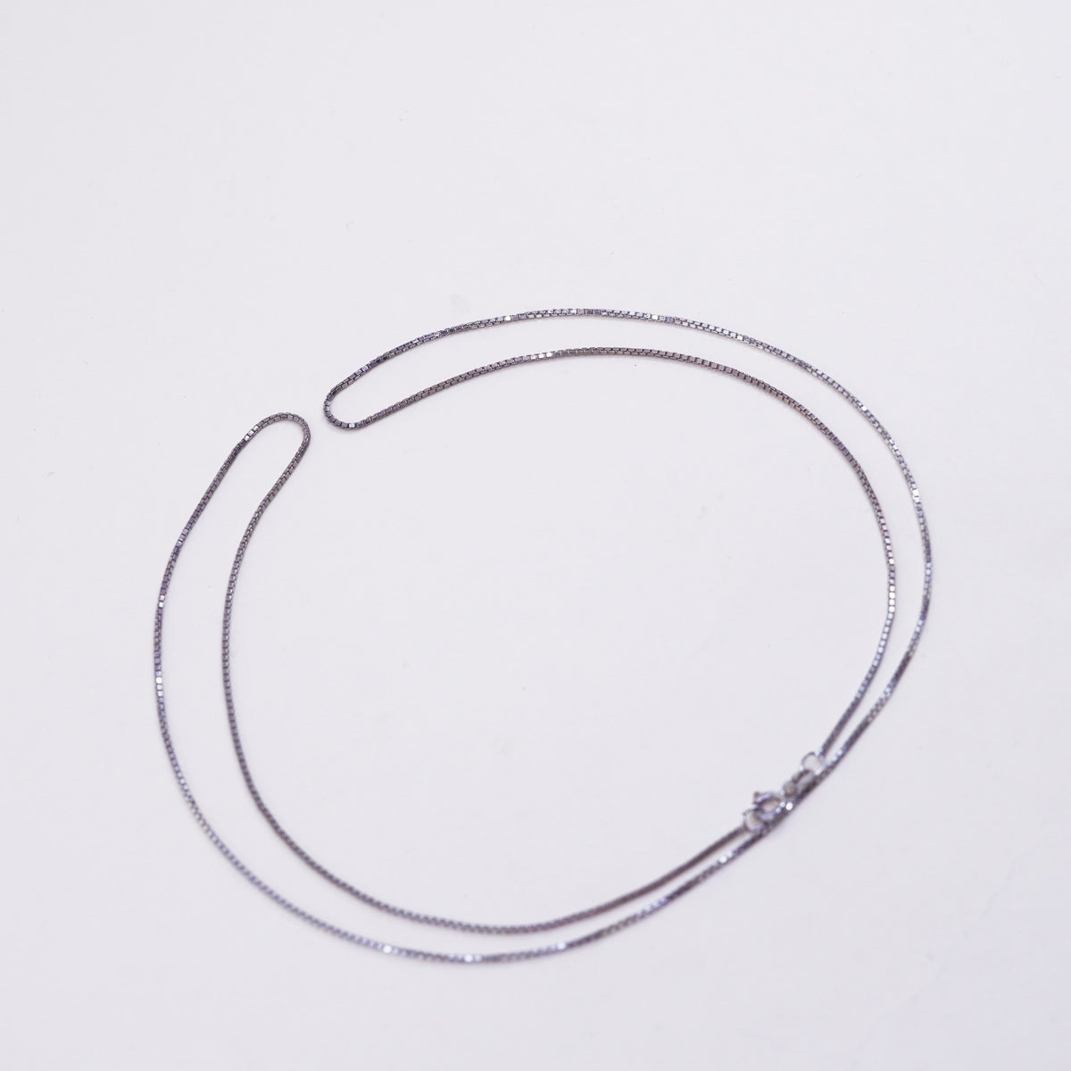 29”, 1mm, Vintage sterling silver Italy 925 silver box chain, necklace