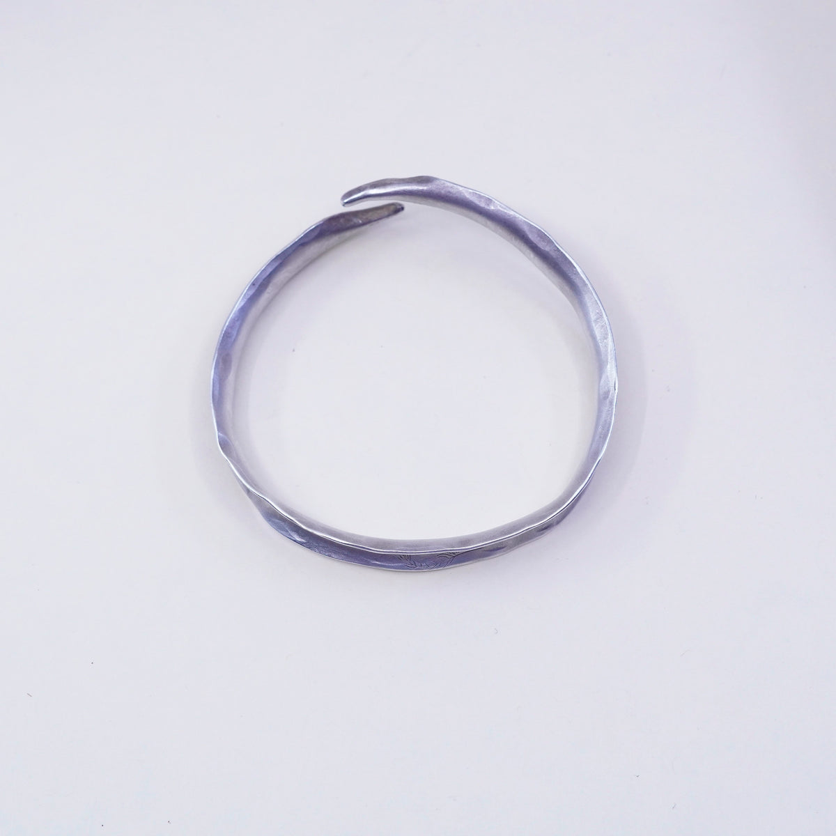 7”, sterling silver contemporary handmade bracelet, matted 925 wrap leafy cuff