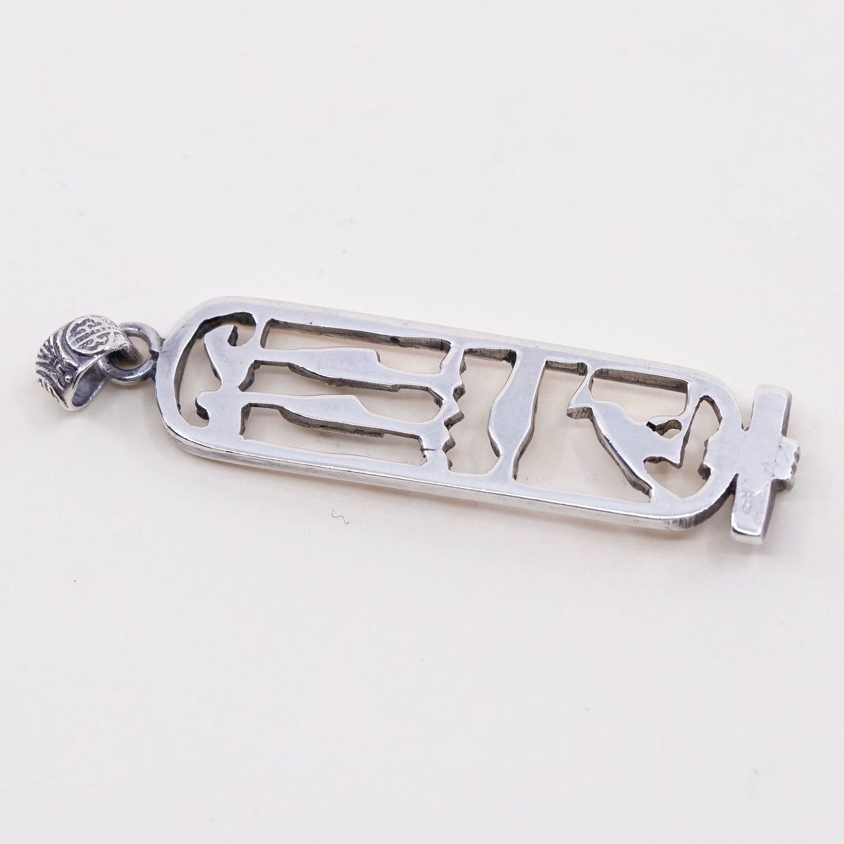 Vintage Sterling silver handmade pendant, oxidized Egyptian 925 ankh pendant