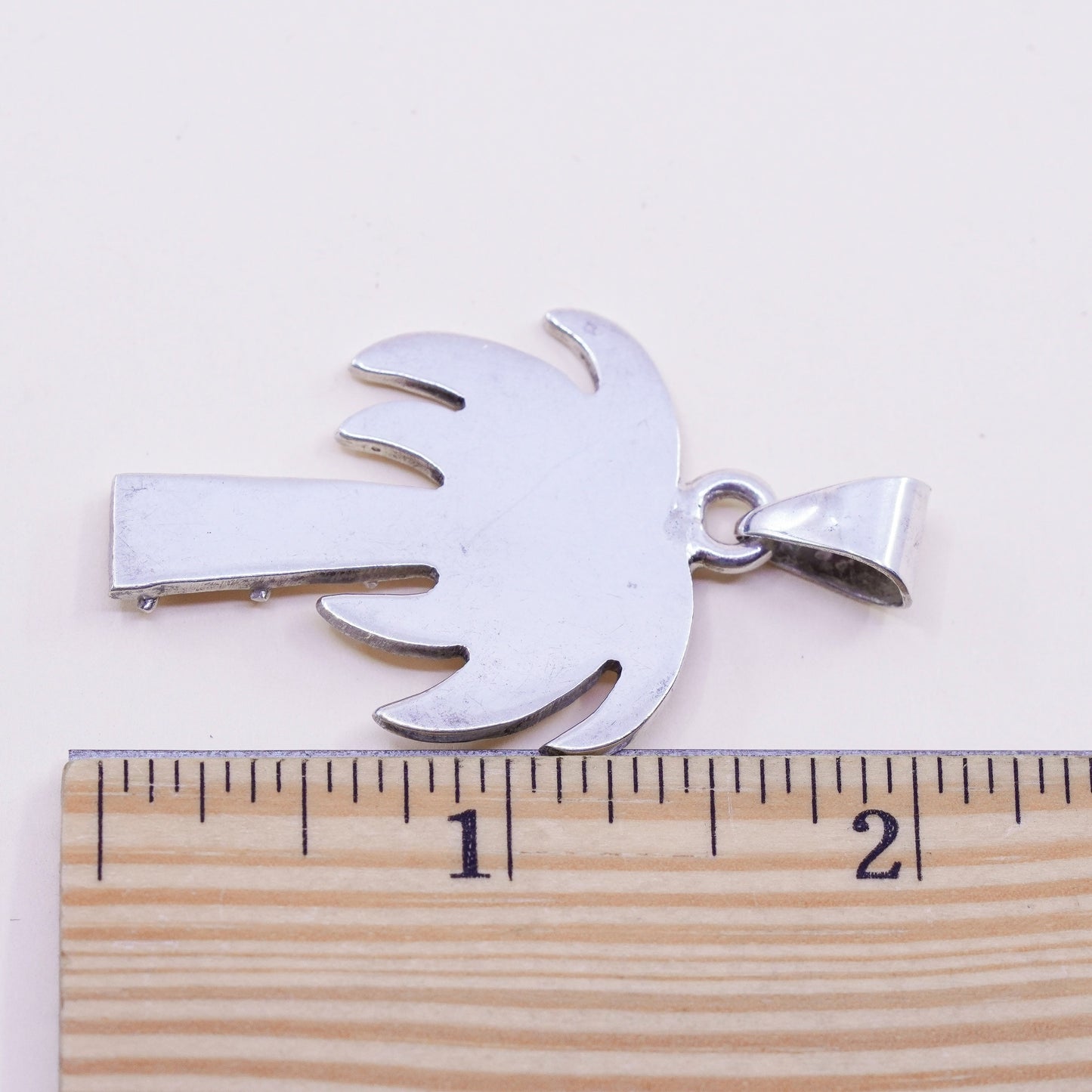 Vintage Sterling silver handmade pendant, 925 palm tree charm