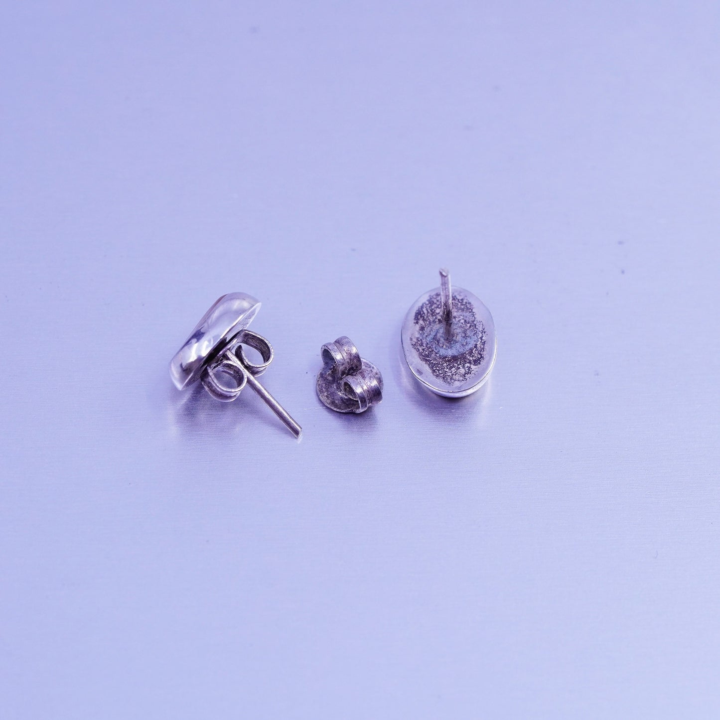 Vintage Sterling 925 silver earrings, studs with goldstone
