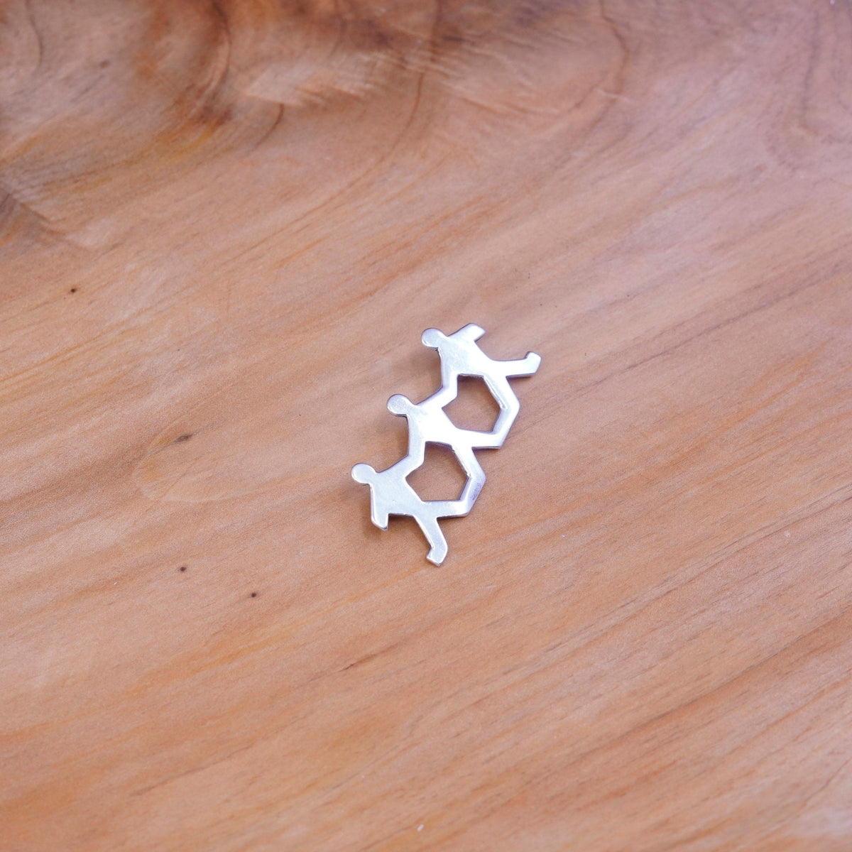 Vintage handmade sterling 925 silver figures brooch, stamped RL Sterling