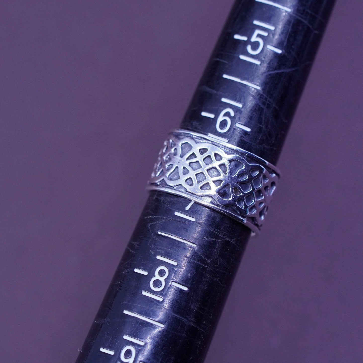 Size 6.25, vintage Sterling silver handmade ring, 925 band with woven braided