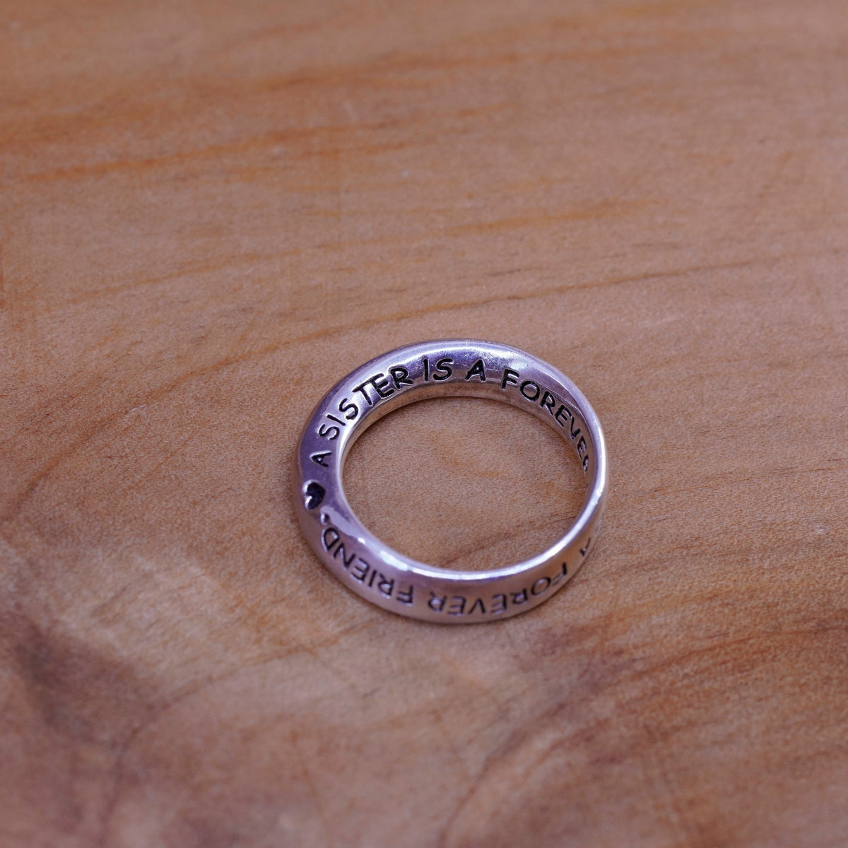 Sterling silver quote pendant, 925 circle embossed a sister is a forever friend