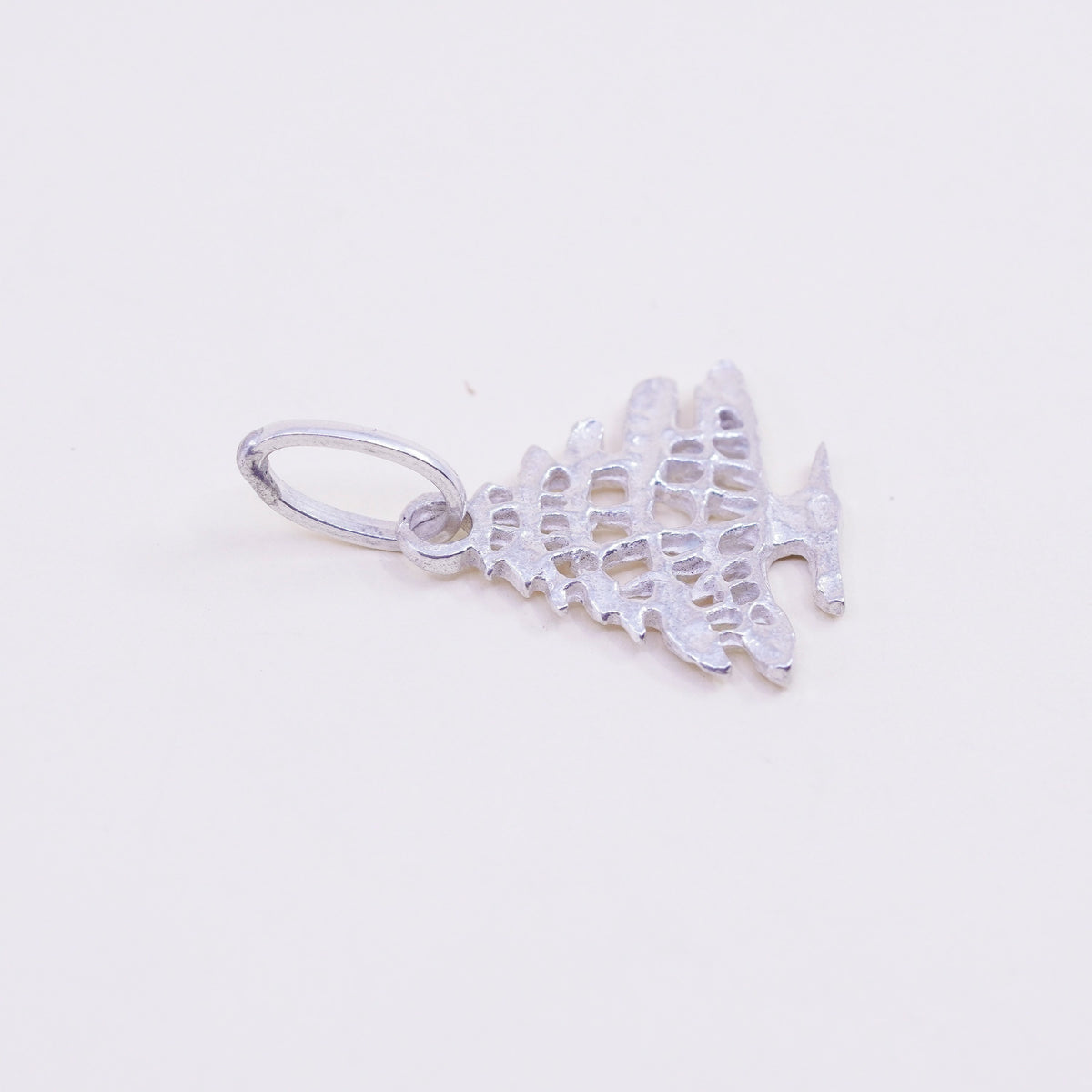Vintage Sterling silver handmade pendant, 925 Christmas tree charm