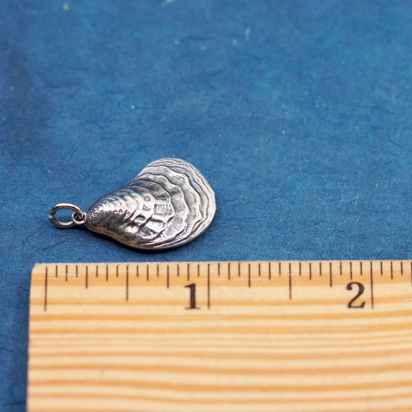 Vintage Sterling silver handmade pendant, shell charm