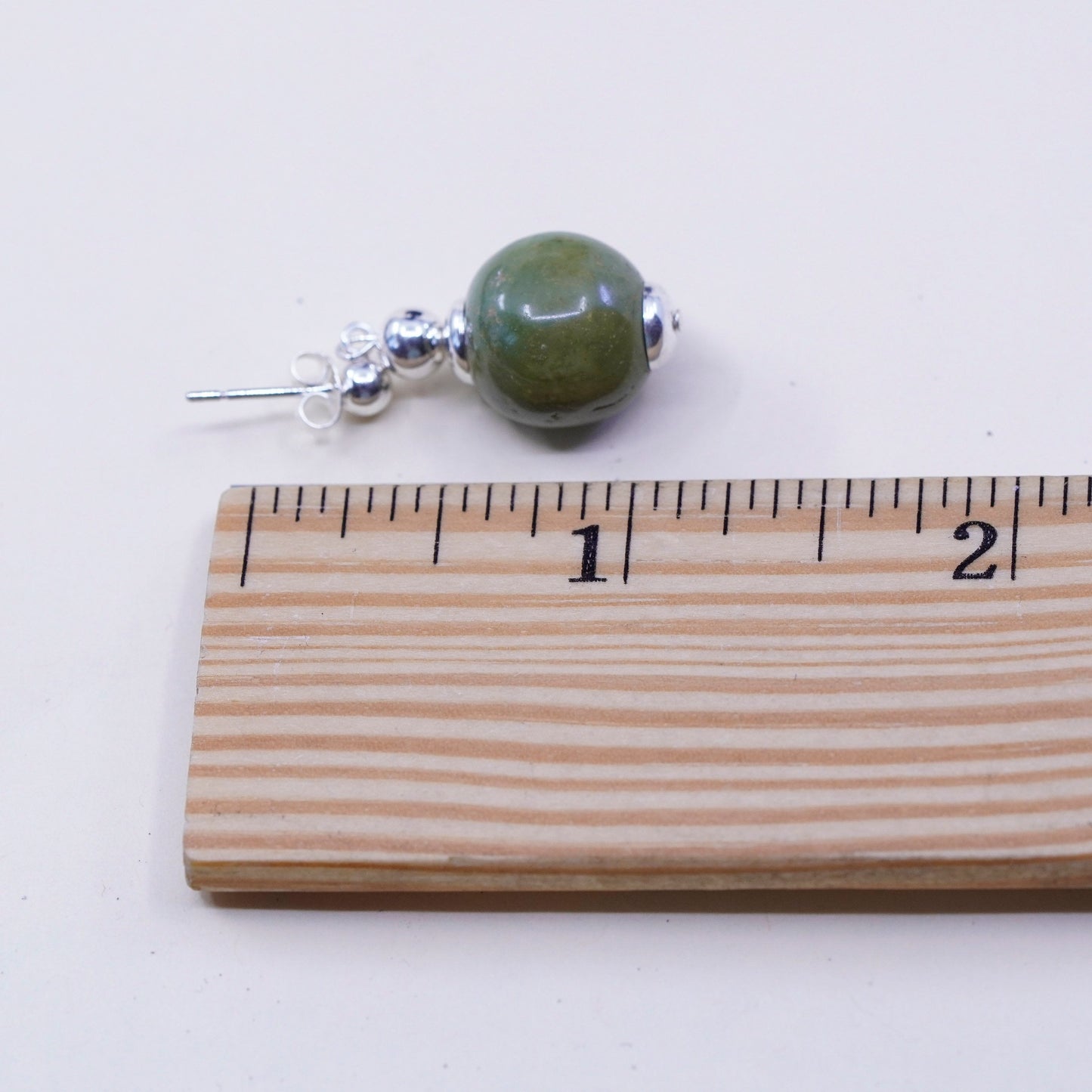Vintage Sterling 925 silver handmade earrings with turquoise bead