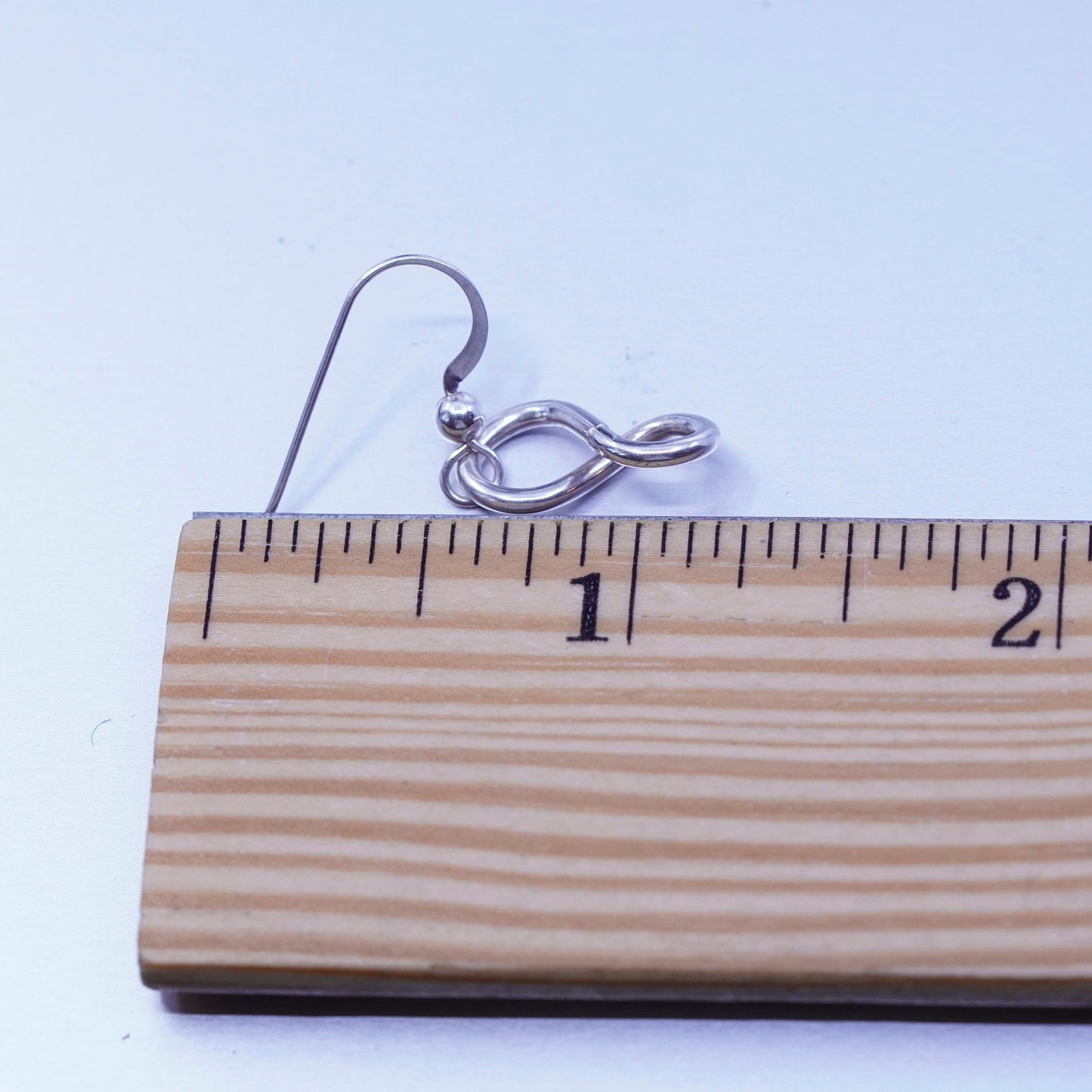 Vintage Sterling 925 silver handmade infinity earrings