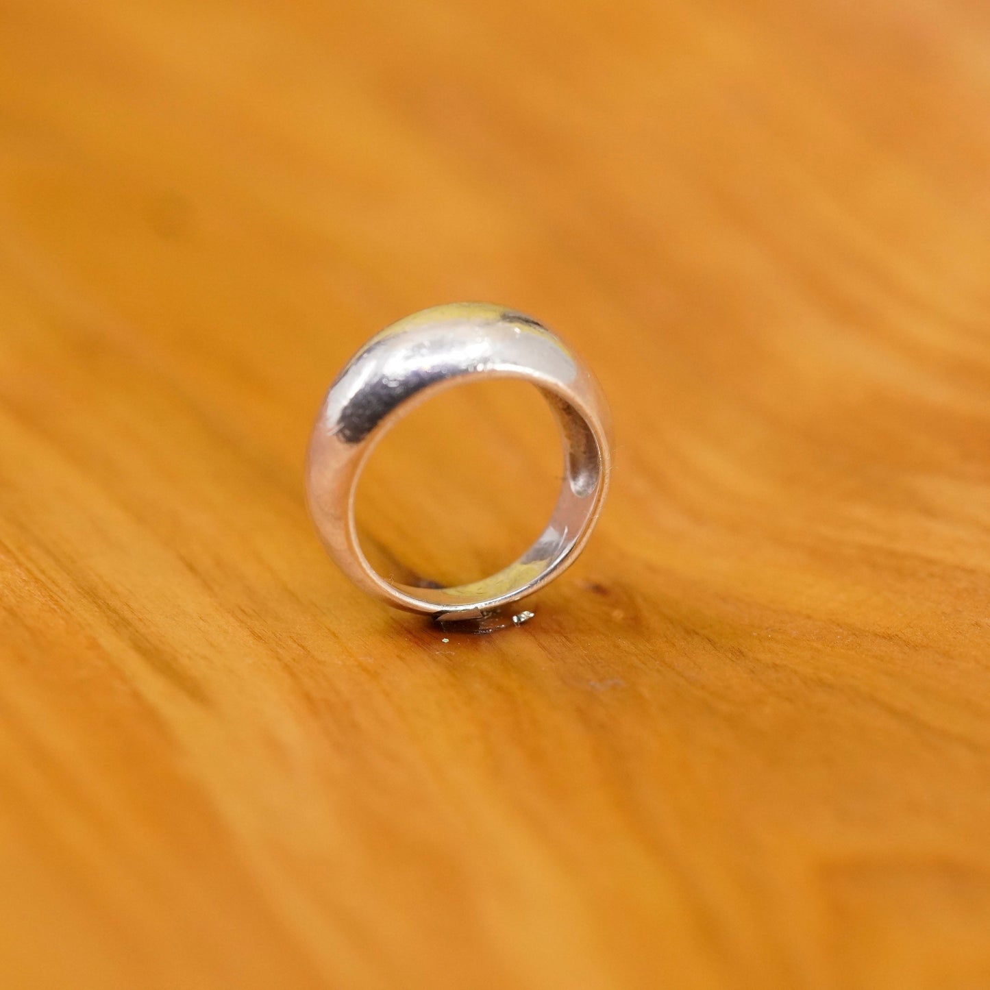 Size 4.25, Sterling silver handmade ring, 925 ribbed band, modernist minimalist