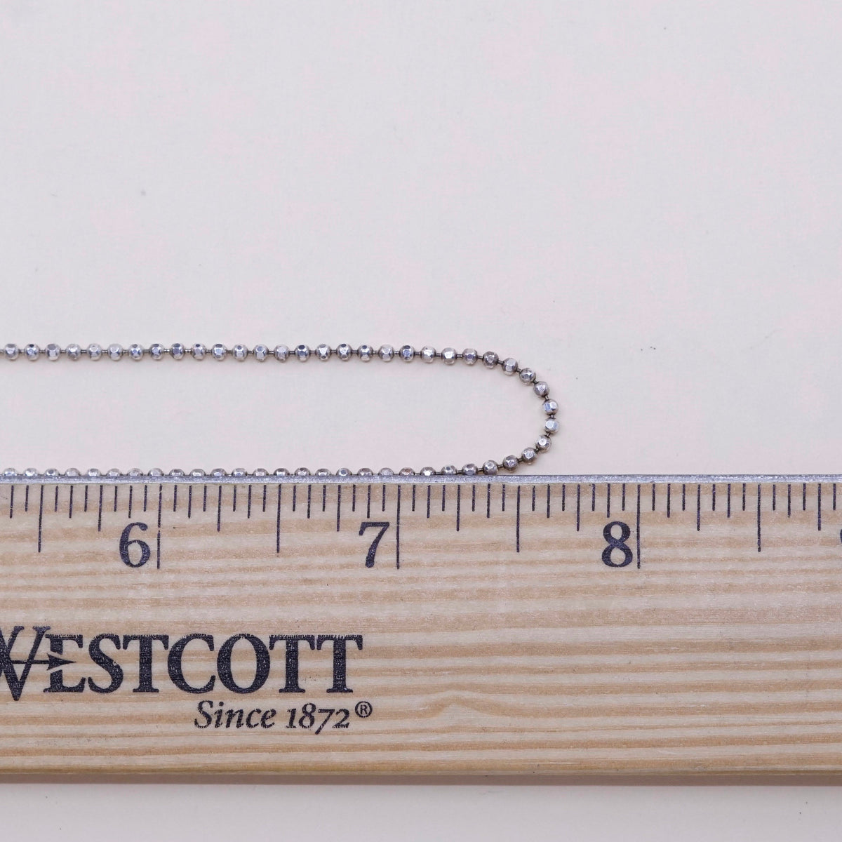 16”, 1mm, Vintage sterling silver beads chain, Italy made 925 silver necklace
