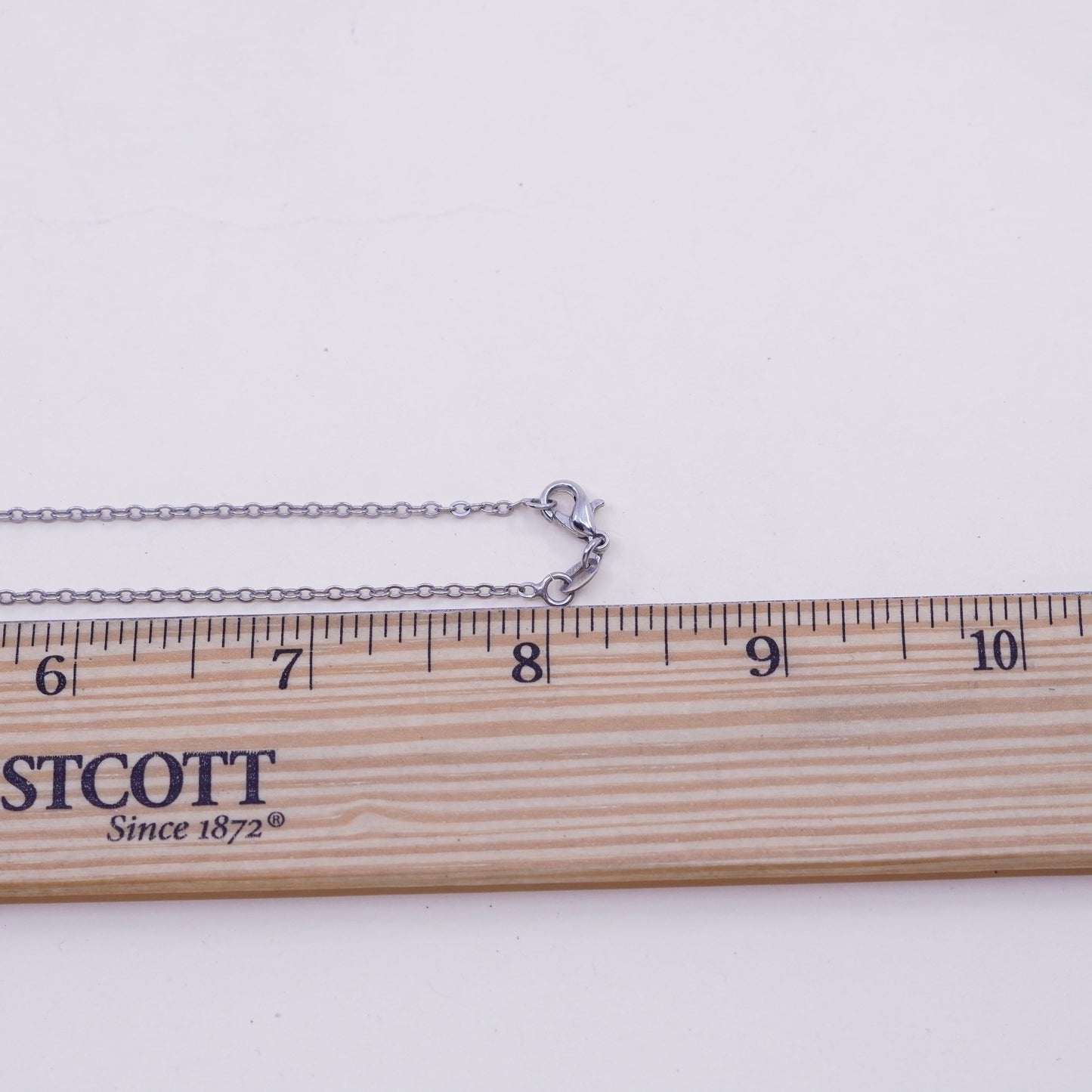 17”, 1.6mm, Vintage sterling silver flatten circle chain, Italy 925 necklace