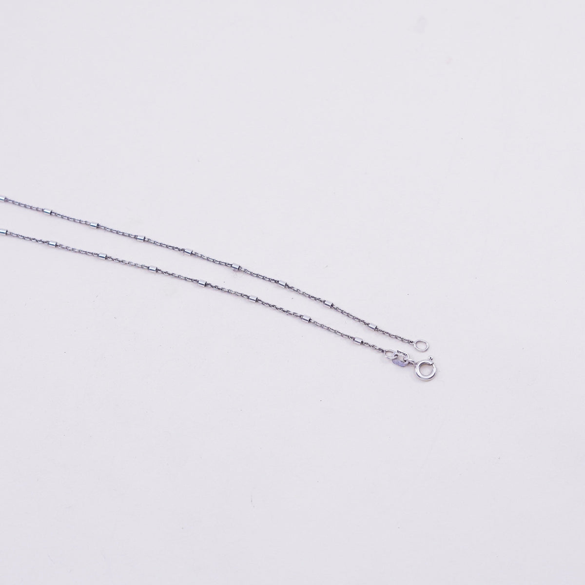 16”, 1mm, Vintage sterling silver beads chain, 925 necklace
