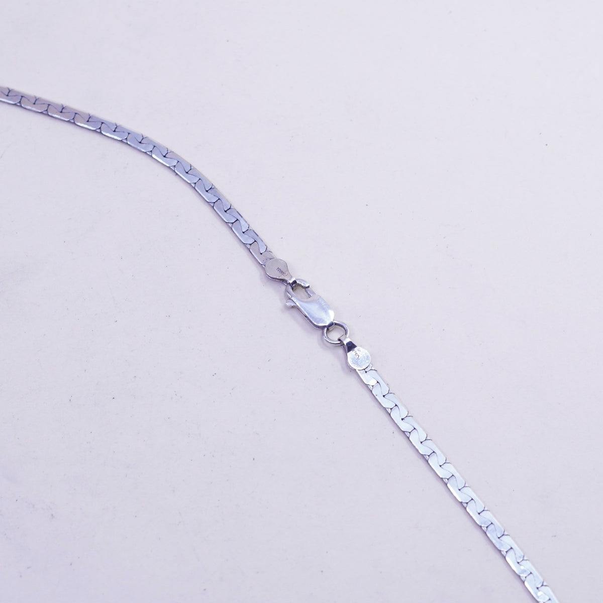 24”, 3mm, Vintage Canada sterling silver chain, Italy textured 925 nugget chain