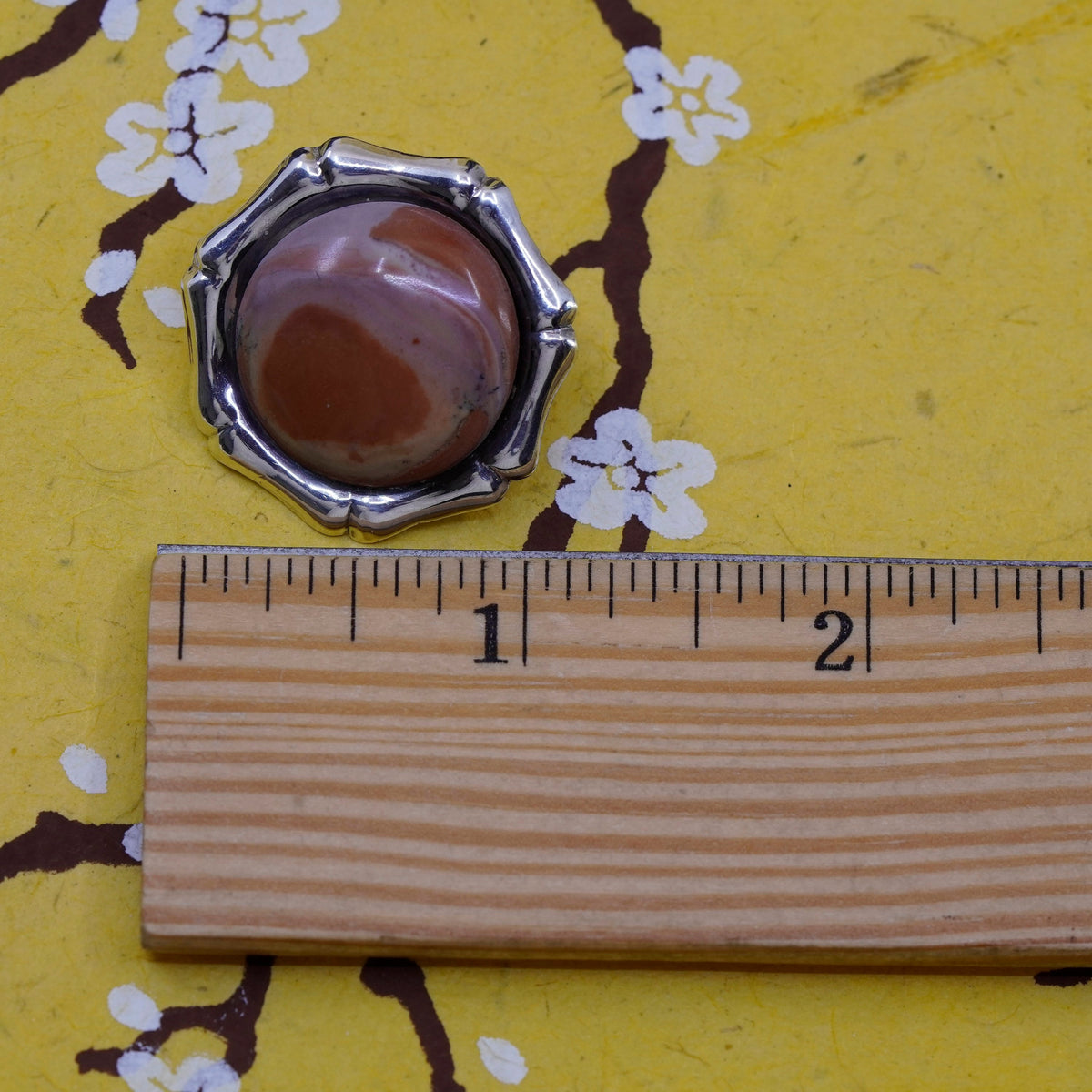 Vintage mexico handmade Sterling 925 silver studs earrings jasper bamboo cable
