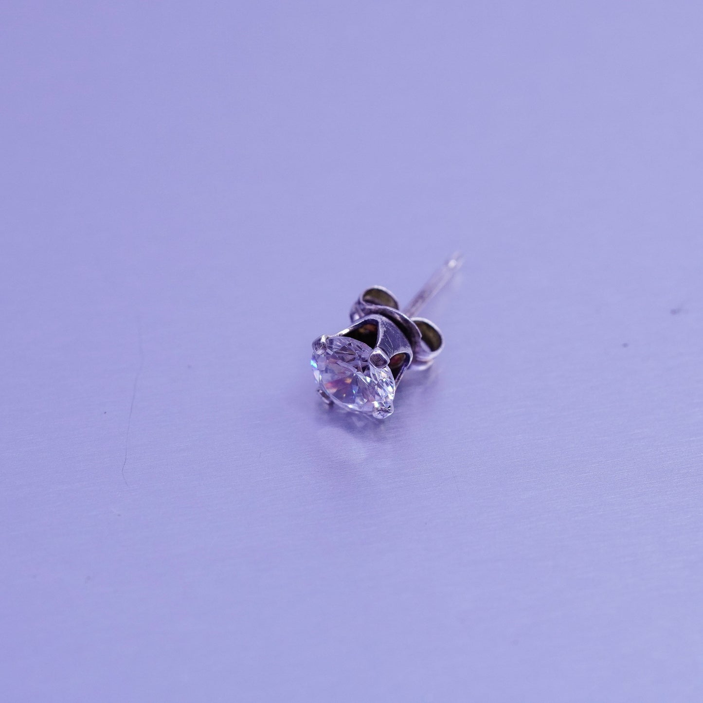 Vintage Sterling 925 silver earrings, studs with cz inlay