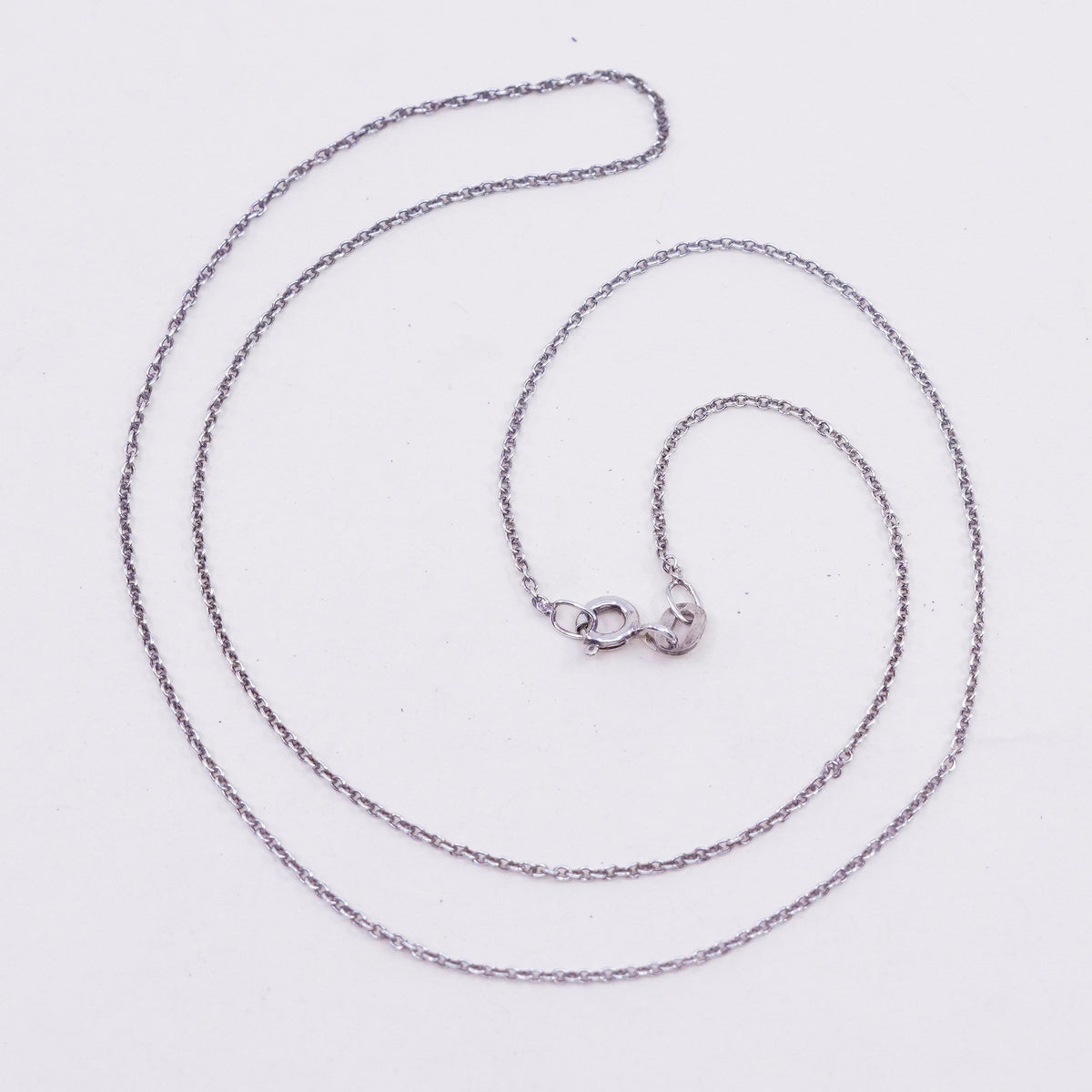 18”, 1mm, Vintage sterling silver Italy 925 s link chain, necklace