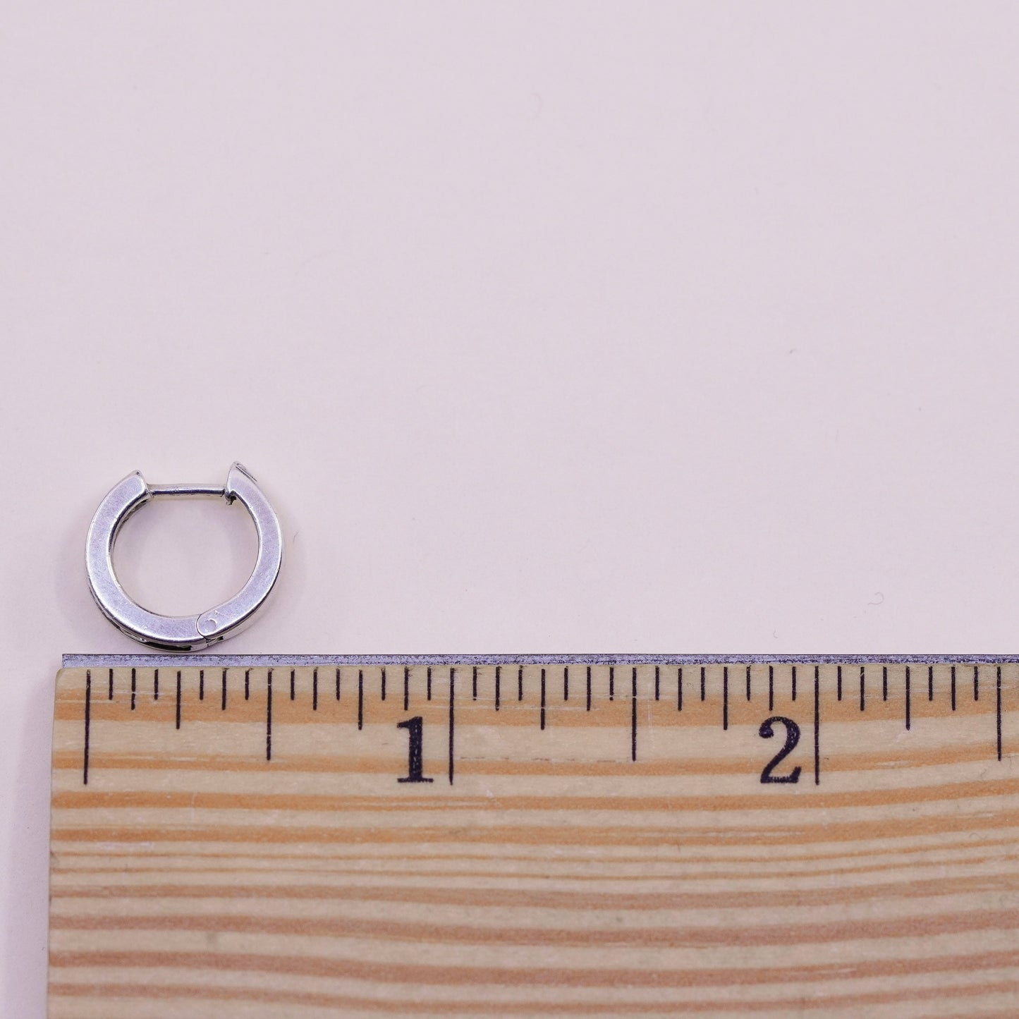 0.5”, Vintage sterling silver earrings, 925 hoops, huggie, with cz