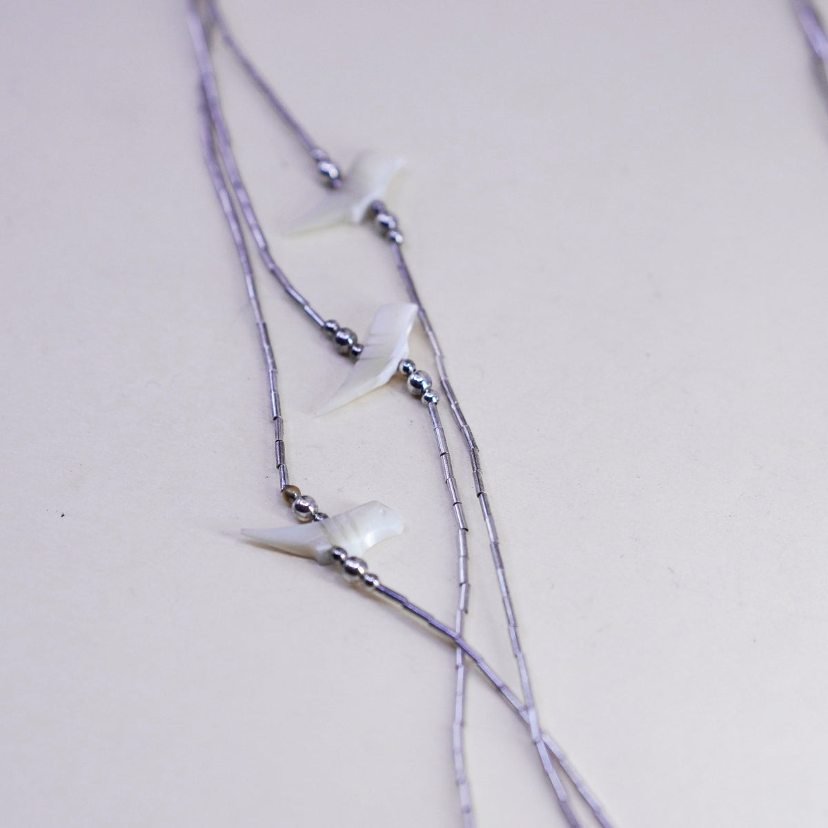 21” Native American Liquid Sterling 925 Silver Bird Charm Fetish necklace chain