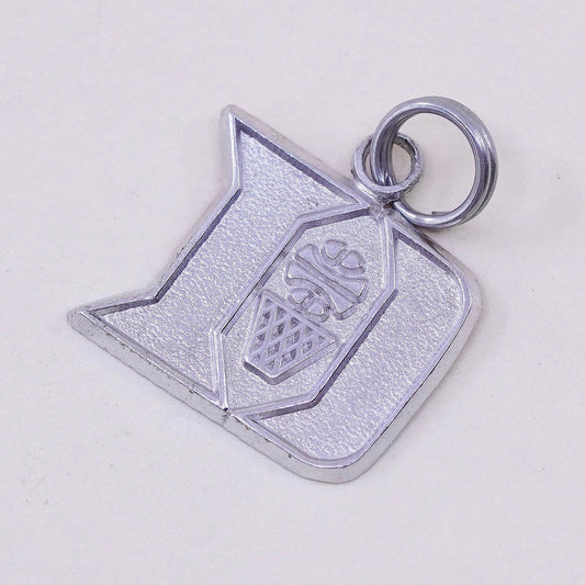 Vintage sterling silver charm, 925 initial “D” pendant