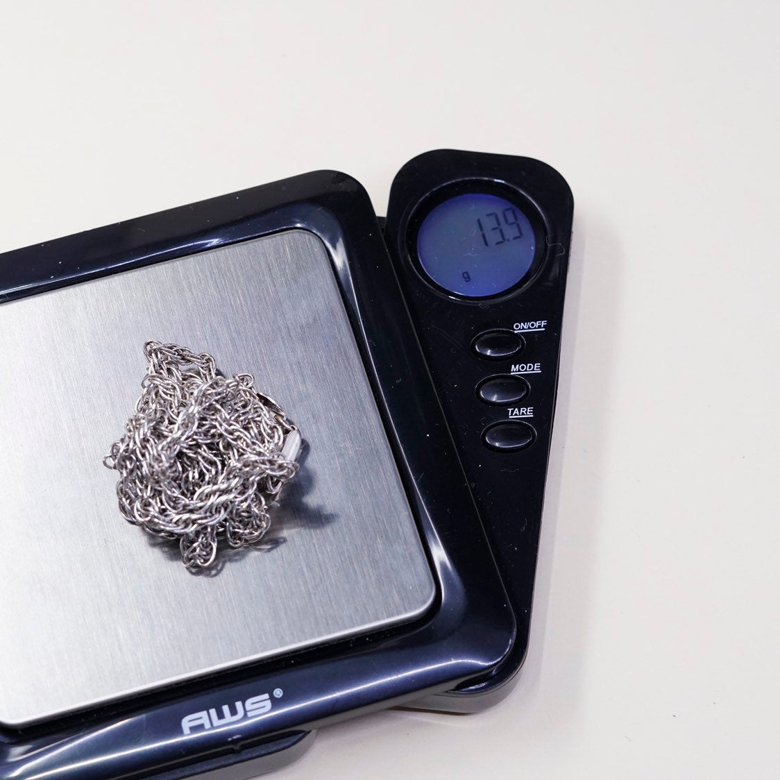 30", vtg sterling silver Italy 925 silver French rope chain necklace