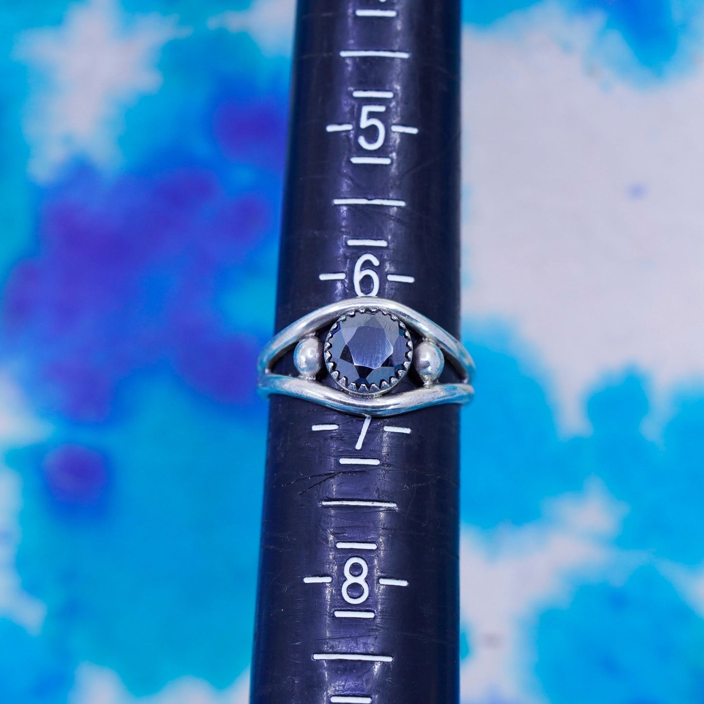 Size 6.5, Wheeler Jewelry Co Sterling 925 silver ring hematite, Native American