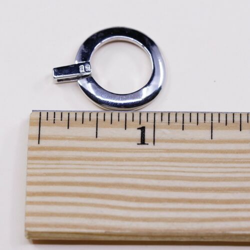 Vintage Sterling Silver Handmade Pendant, 925 Circle Pendant