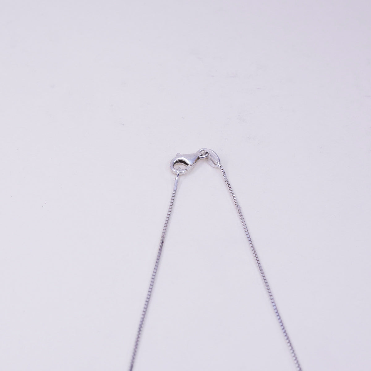 16”, vintage sterling 925 silver box chain necklace with textured beads pendant
