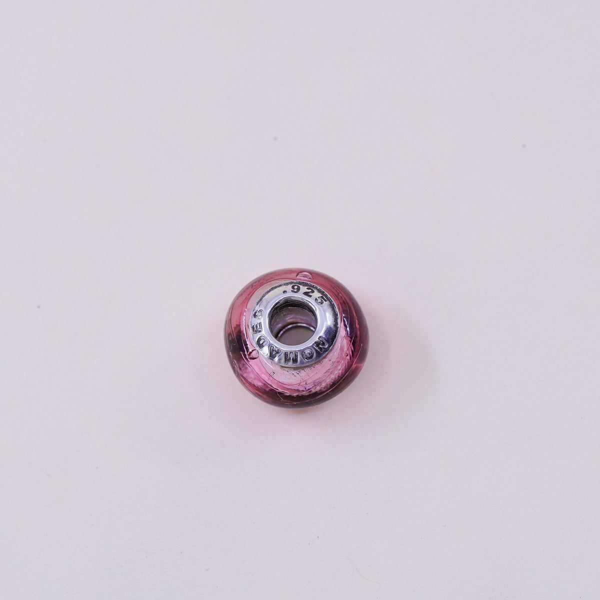 Vintage Italy Nomades Sterling 925 silver Murano glass bead charm