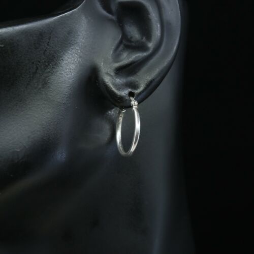 0.75” sterling silver 925 Huggie earrings Hoops, stamped 925