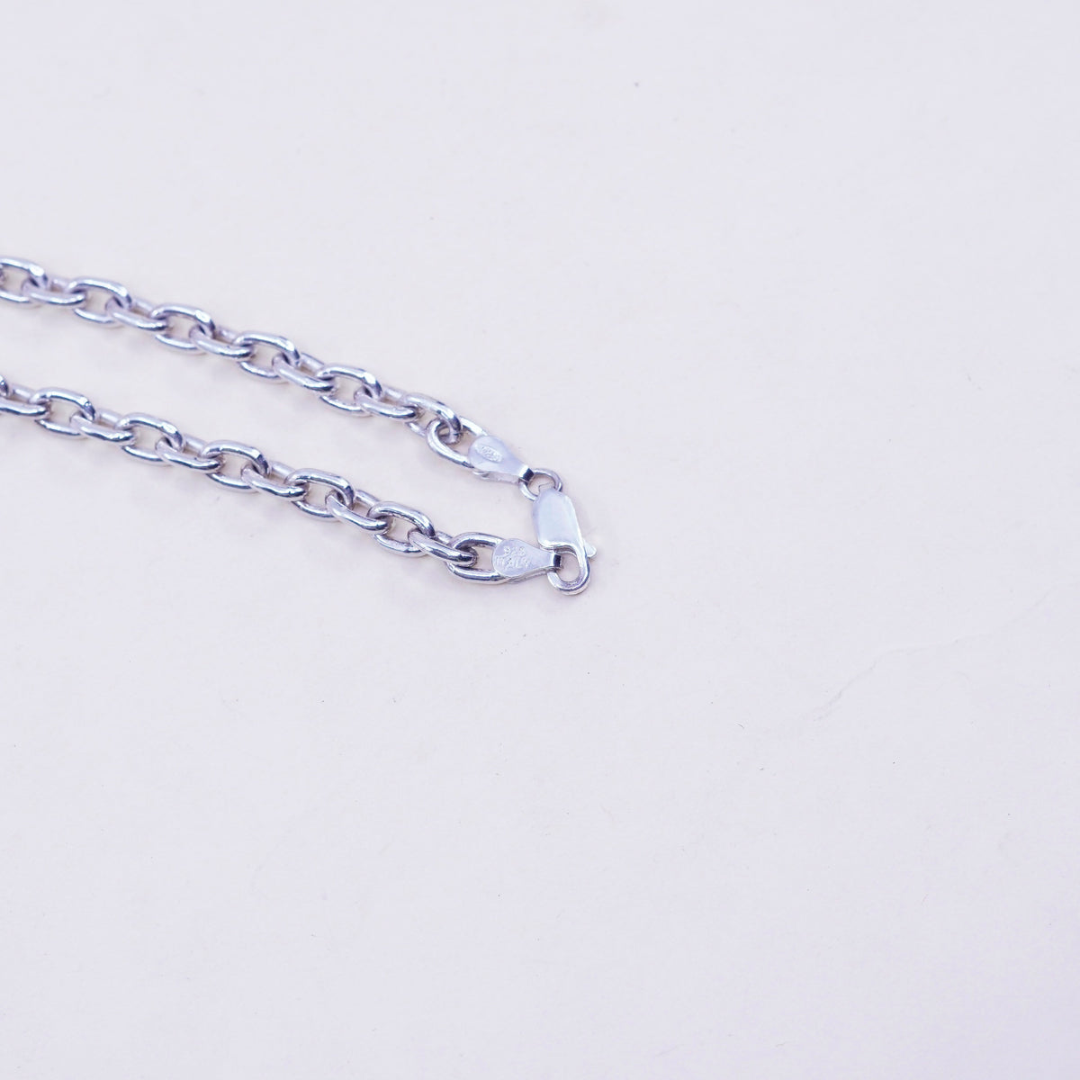 7.25”, 5mm, Vintage sterling silver handmade bracelet, 925 oval link chain