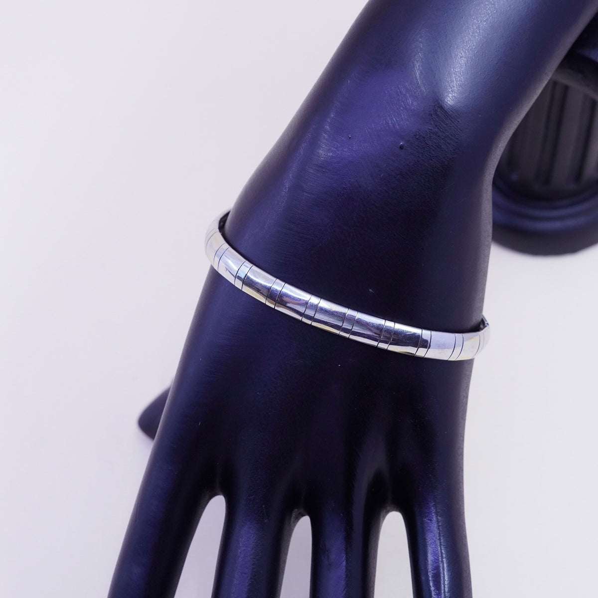 7.25”, 5mm, Vintage Sterling silver omega bracelet, Italy 925 chain