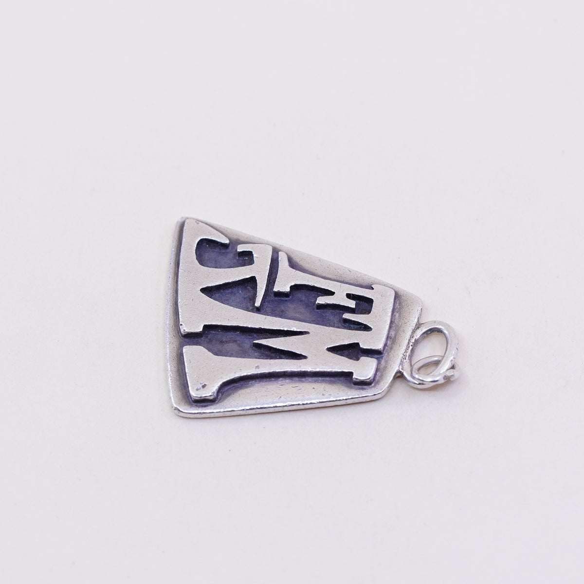 Vintage Sterling silver handmade pendant, 925 name monogram FJM
