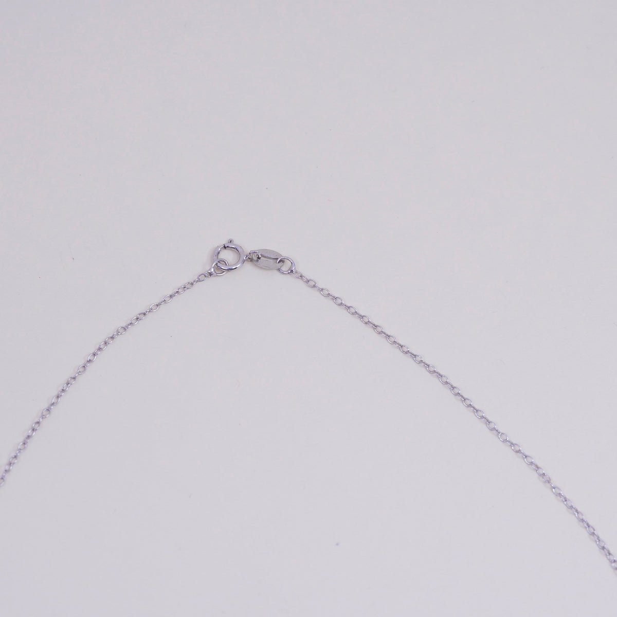 18”, vintage Sterling silver necklace, 925 circle chain with circle pendant Cz