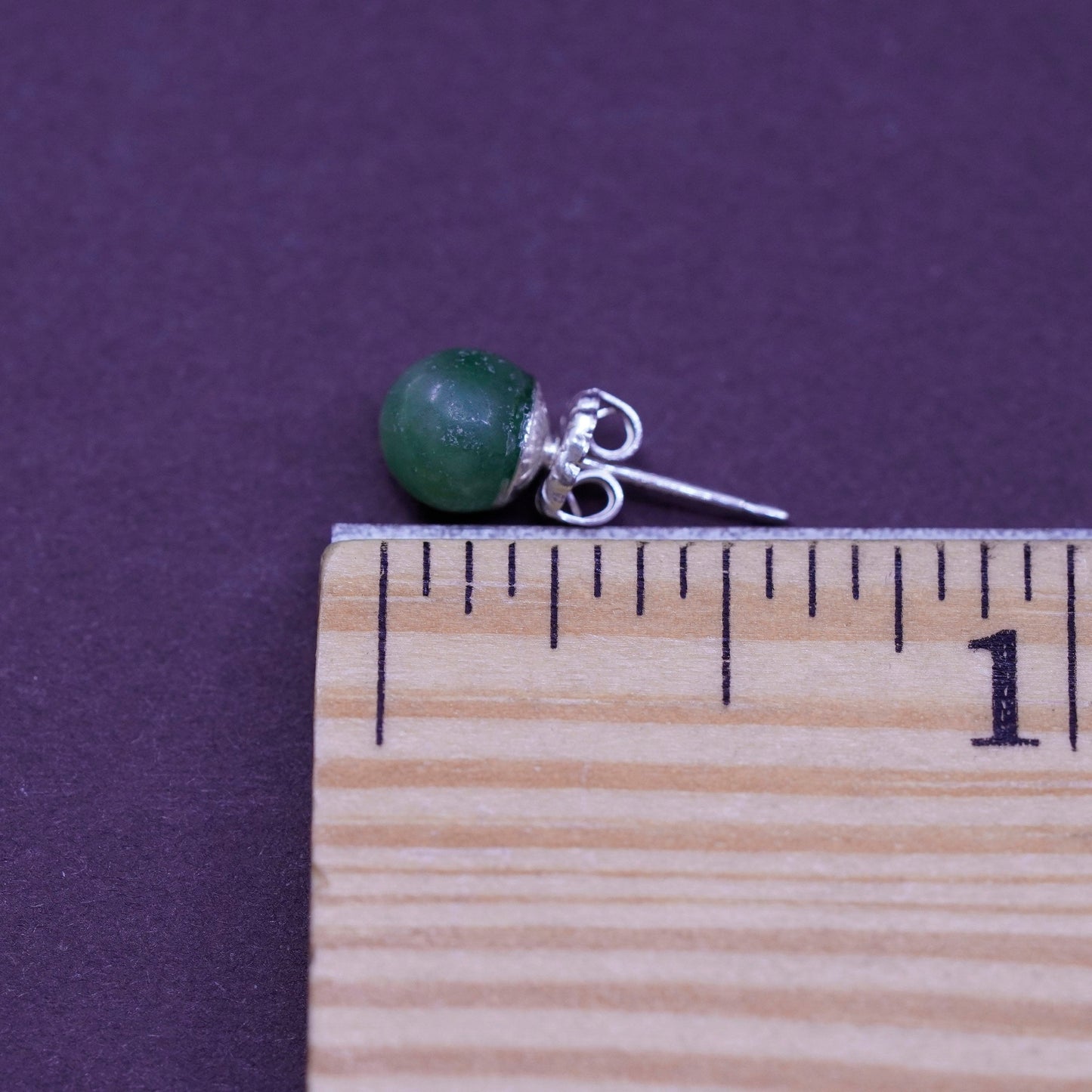 Vintage Sterling silver handmade earrings, 925 orange pearl studs