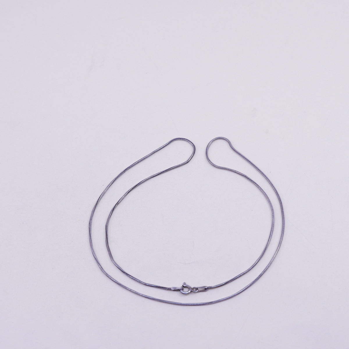 19”, 1mm, Vintage sterling silver snake chain, Italy 925 necklace