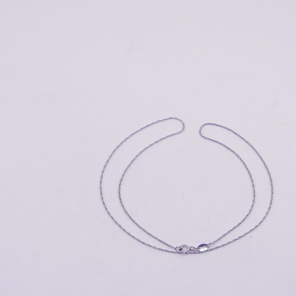 18”, 1mm, vintage Sterling silver necklace, 925 Singapore rope chain