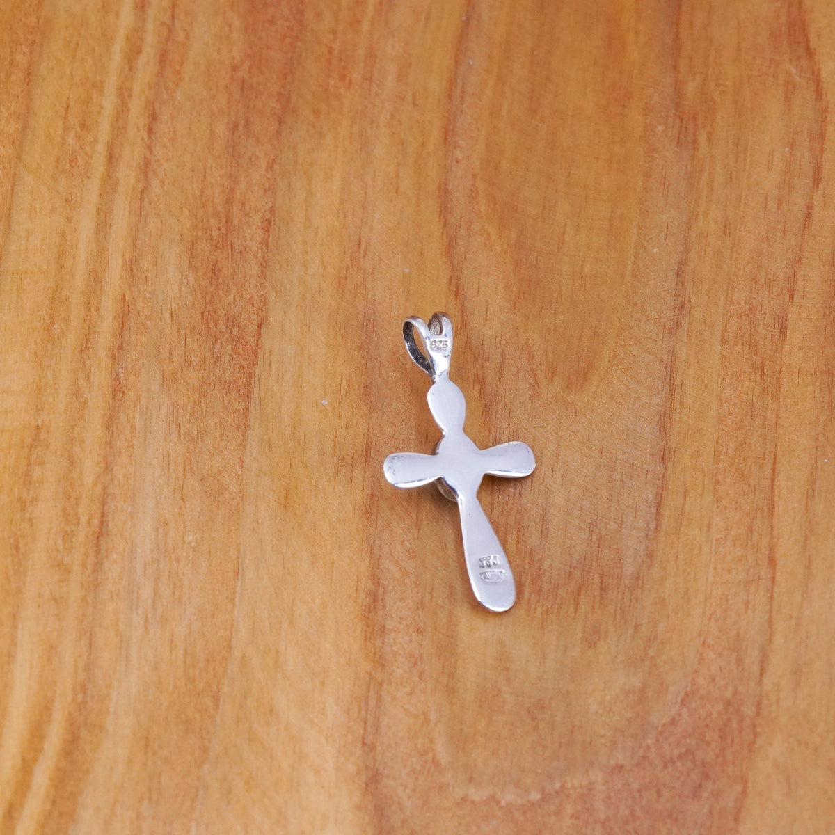 Vintage Avon Sterling silver handmade pendant, 925 cross with turquoise inlay