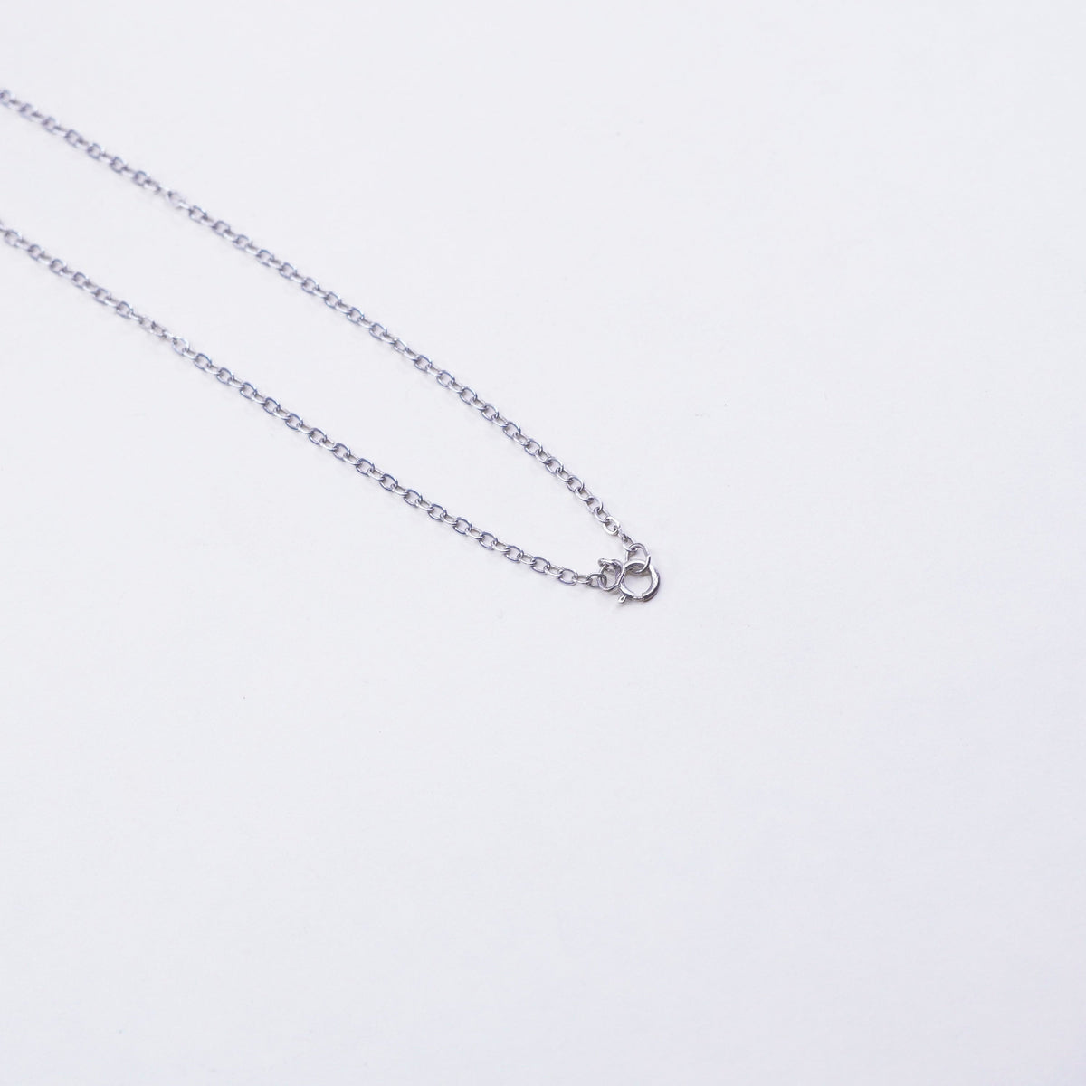 16”, sterling 925 silver handmade necklace, circle chain ribbon bow pendant
