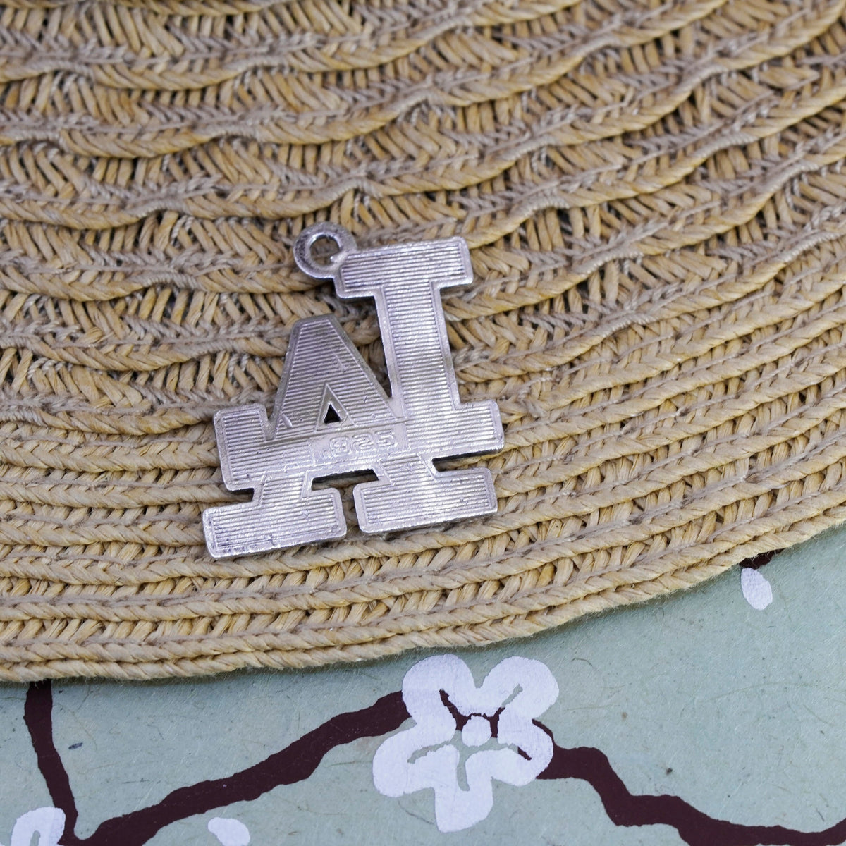 Vintage Sterling 925 silver handmade pendant, textured Los Angeles LA