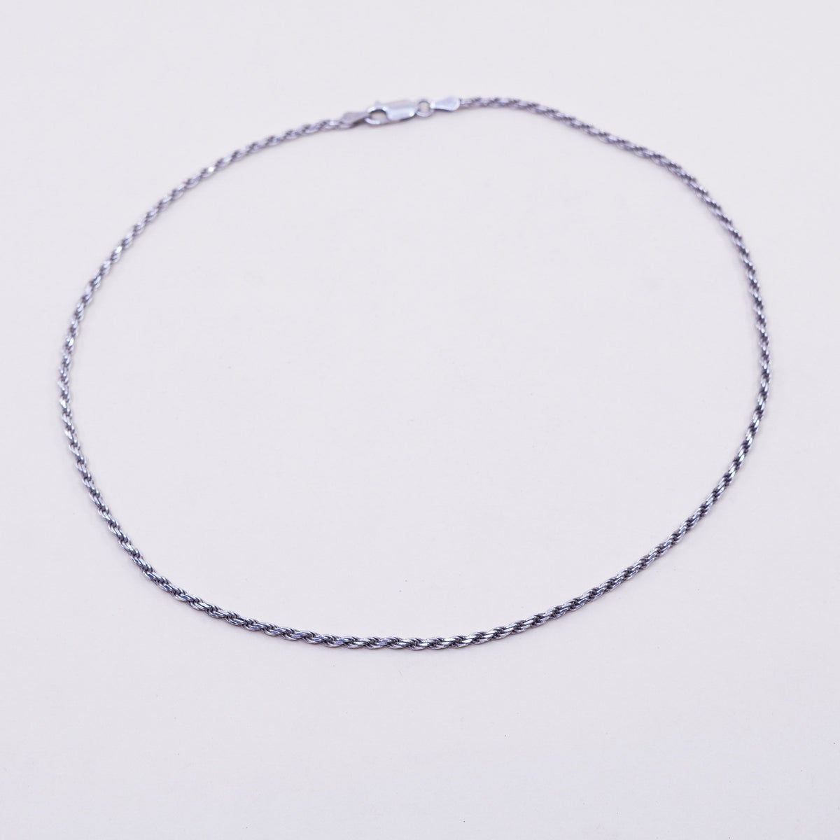 16” 2mm, vintage sterling silver necklace, 925 Singapore rope chain