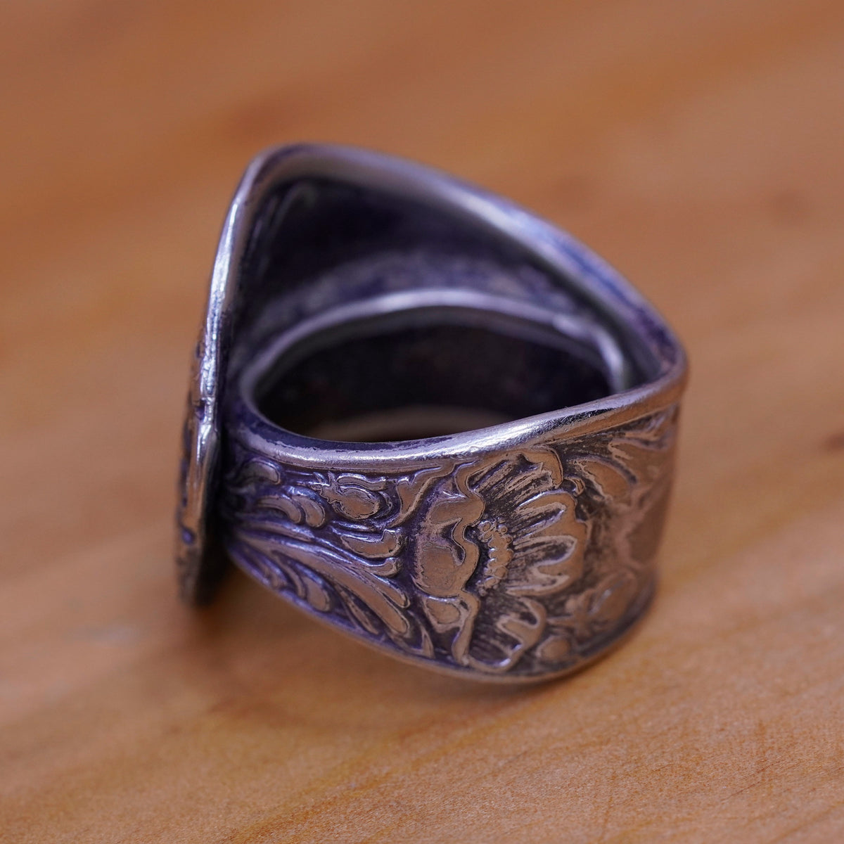 Size 4.75, vintage Sterling silver handmade band, 925 spoon ring