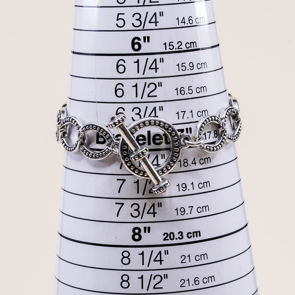 7", VTG sterling silver link bracelet, charm bracelet, 925 curb link chain