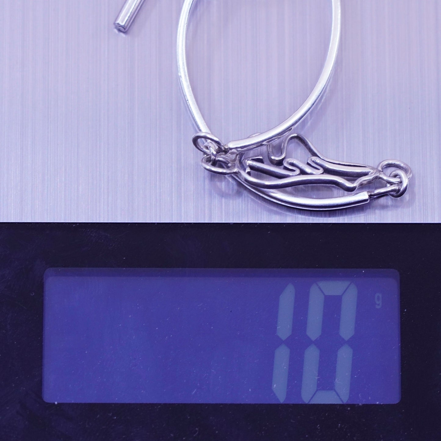 6.5”, southwestern sterling 925 silver handmade bracelet, bangle polar bear