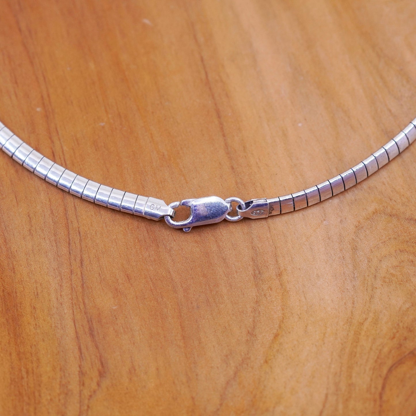 16”, 4mm, vintage Italy Sterling silver omega chain, Italy 925 necklace